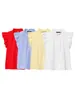 Zr2025 Comercio Exterior Wholesale Moda Femenina Estilo Europeo y Americano Simple y Elegante Algodón Holgado Moda Camisa de Manga Corta