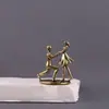 Pareja de Propuesta de Latón Hogar Sala de Estar Pareja Pequeña Calentando Adornos Escritorio de Oficina Mascota de Té Artesanías Adornos