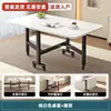 Mesa dobrável espessa, mesa de jantar retangular, escrivaninha pequena para apartamentos pequenos, sem necessidade de montagem, portátil, multifuncional, mesa de jantar simples com rodas