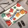 Alfombrilla de Baño de Tierra de Diatomeas Secado Rápido Estereoscópica 3D Absorbente Antideslizante Felpudo para Puerta de Inodoro Dibujos Animados