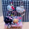 Gato Kv de Peluche Cadena de Teléfono con Cuentas de Colores Correa de Teléfono Linda Llavero Creativo de Dibujos Animados Colgante Pequeño Correa para Mochila