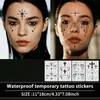 Maquillaje de Cruz de Monja para Halloween Tatuajes Faciales Adhesivos Coloridos Impermeables de Larga Duración Realistas Ambiente Peculiar Creativo