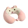 Almohada en forma de animal de dibujos animados en forma de U, almohada de felpa para soporte del cuello, almohada para siesta de oficina