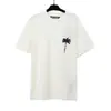 Comércio Exterior Atacado Transfronteiriço Pa Angel Marca Tendência Árvore de Coco Chama Logo de Letra Graffiti Tinta Camiseta Manga Curta Roupa de Casal