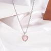 Colar de amor com pirulito travesso, pingente de amor rosa, corrente para clavícula de olho de gato rosa, design doce de nicho de verão