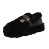 Sapatos fofos de sola grossa para mulheres, para uso externo no inverno, novo estilo 2026, para pessoas baixas, que aumentam a altura, forrados com fleece, mocassins, sapatos quentes de algodão