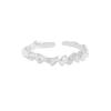 Anillo abierto femenino de plata de ley S925 con diseño original de nicho de estilo coreano 1230 con erosión por erosión irregular geométrica