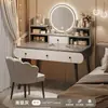 Tocador Pequeño Moderno Minimalista para Dormitorio, Nuevo Modelo 2025, Adecuado para Apartamentos de Alquiler, Mesa de Maquillaje Simple de 60 cm
