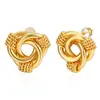 Nuevos Pendientes, Estilo Minimalista, Diseño de Hilo Metálico, Pendientes de Botón Estilo Europeo y Americano, Latón Chapado en Oro de 18 Quilates, Pendientes de Círculo Francés