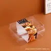 Caja de embalaje para sándwiches al por mayor de fábrica, compartimento, caja de dos compartimentos para pan tostado, caja de embalaje de plástico transparente para frutas
