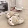 Pantuflas de algodón de invierno para mujer para otoño e invierno, de interior para el hogar, slip-on, antideslizantes, cálidas, de felpa, lindas, de punta cerrada, de algodón