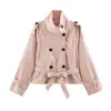 Ropa de Mujer Transfronteriza AliExpress 2026 Moda Europea y Americana Holgada con Cinturón Efecto Textura Gamuza Chaqueta Abrigo Mujer B4