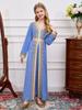Ropa de Manga Larga para Niñas Transfronteriza Nuevo Estilo Sencillo Vestido Largo Infantil Moda de Comercio Exterior Encaje Vestido de Noche Vestido