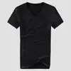 Atacado de Roupas Masculinas Camiseta Masculina Gola V Tamanho Grande Colorida Manga Curta Solta Casual Esportiva Gola Polo Camisa Básica Masculina
