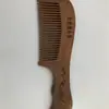 Peine de Sándalo Verde con Mango, Peine de Media Luna, Peine de Madera para Peluquería para el Cuero Cabelludo, Portátil para Uso en Casa, Peine de Madera Ancho y Fino, Madera Maciza