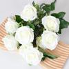 Rosa artificial de imitación, 9 rosas artificiales para decoración de bodas y hogares, ideal para San Valentín, pequeñas flores de seda de París, venta al por mayor.