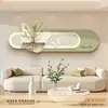 Pintura Decorativa Estilo Moderno Creme para Sala de Estar Parede de Fundo de Sofá Vaso de Planta Verde Hidropônica Pintura Suspensa Mural Horizontal Estereoscópico