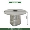 Sofá de acero inoxidable con asiento de tarjeta para restaurante occidental de estilo industrial, barbacoa, olla caliente, cocina de inducción, mesa y silla combinadas
