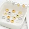 Cuentas Espaciadoras Redondas Chapadas en Cobre con Oro de 18 Quilates, Espaciadores de Cuentas Irregulares para Accesorios de Pulseras y Collares DIY, Cuentas Sueltas D93