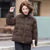 Roupas de Inverno da Mamãe Jaqueta de Algodão com Gola Casaco Quente para Mulheres Casaco de Algodão Espesso com Veludo para Mulheres de Meia-Idade e Idosas Jaqueta Acolchoada de Algodão de Inverno Mulheres