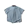Yidao Vintage 2025 Verão Nova Marca da Moda ao Ar Livre Blusa Color Block Fresca de Secagem Rápida Nicho Solta de Manga Curta
