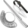 Kit de Herramienta para Medir el Tamaño del Anillo Herramienta para Medir Anillos Tamaño de Anillo Tamaño del Dedo con Lupa