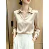 Camisa de satén de acetato de alta gama para mujer, nueva colección primavera/otoño 2026, de manga larga, diseño fluido, top elegante y sofisticado, moderno