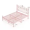 Cama de Hierro, Cama de Princesa para Niños, Cama de Arte de Acero con Marco de Hierro para Dormitorio, Cama Doble para Apartamento de Alquiler, Cama Simple con Marco de Hierro Estilo Europeo