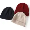 Gorro de cachemira para hombre y mujer, adecuado para otoño e invierno, gorro de cachemira tejido grueso y versátil, gorro de punto, gorro holgado, gorro para protección de orejas en clima frío