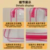 Bolsa de Maquillaje Transparente de PVC para Mujer, Bolsa para Snacks de Gran Capacidad, Amigable con la Inspección de Seguridad del Aeropuerto, Fácil de Limpiar, Alta Definición, Diseño de Nicho