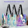 Fábrica pvc saco laser geleia cor transparente plástico embalagem bolsa personalizado LOGO presente ins saco colorido