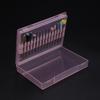 Caja de almacenamiento de cabezales de pulido de uñas transfronterizos, caja de exhibición de cabezales de pulido de 14 rejillas, caja de cabezales de pulido de uñas de acero de tungsteno de cerámica