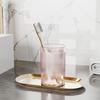 Vaso para enjuague bucal de lujo ligero, vaso para cepillo de dientes, juego para el hogar, vaso para cepillo de dientes, vaso para lavar de pareja, vaso para cepillo de dientes, almacenamiento para cepillo de dientes de aspecto elegante