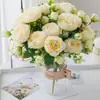 Decoración de Florero con Ramo de Peonías y Rosas Artificiales para Hogar, Boda, Flores Falsas de Seda Artificial Amazon AliExpress