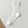 Calcetines de Seda Refrescantes para Mujer, Estilo Delgado de Primavera y Verano, Borde de Burbuja con Encaje de Gatito, Calcetines Holgados Dongdaemun Transfronterizos al por Mayor