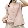Camisa de Encaje con Mangas Acampanadas Estilo Coreano Transfronteriza Nueva para Mujer, Top Casual de Diseño Artístico Vintage para Mujer Fábrica