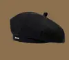 Boina Estilo Zhao Lusi para Mujer, Boina Octagonal Estilo Coreano para Circunferencia de Cabeza Grande, Sombrero de Artista Negro para Primavera y Otoño, Estilo Chanel