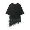 Para Exportação Europeia e Americana Transfronteiriça Roupas Femininas Aliexpress Popular Outono Simples Solto Costura Renda Camisetas Tops