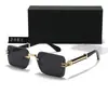 Nuevas Gafas de Sol Cuadradas con Borde Cortado, Gafas de Sol para Hombre Estilo Europeo y Americano, Gafas de Sol Pequeñas de Alta Gama para Hombre, Transfronterizas Mai Ba 2581