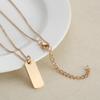 L136 collar de clavícula de moda colgante rectangular liso con letras fabricantes de joyería de acero inoxidable en stock