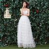 Vestido de Novia 2026 Estilo Nuevo Blanco Novia Francés Ligero Vestido de Boda Estilo Bosque Simple Súper Hada Sesión de Fotos de Viaje Vestido de Tirantes Finos