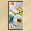 Pintura Decorativa de Sala de Estar de Lujo Ligero, Pintura Colgante Moderna Minimalista de Gama Alta para Comedor, Mural Cuadrado de Entrada de Gama Alta con Nueve Peces