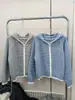 Cárdigan de Punto con Capucha Rayado de Moda Casual Otoño/Invierno 2026 para Mujer, Suéter Superior Delgado Versátil y Elegante