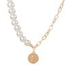 2021Shopee Candado de perla estilo europeo y americano creativo simple moda temperamento joyería para mujer collar de cadena geométrica