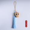 Joyería creativa DIY con forma de gato de la suerte, bonito gatito de leche con borlas, cadena para teléfono móvil, colgante para bolso, llavero
