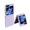 Adequado para capa de celular Samsung Z Flip 8, pode ser personalizado para pendurar na lateral, proteção de dobradiça em couro liso com toque de pele, simples e feminino