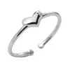 Anillo Abierto de Plata de Ley S925, Anillo con Forma de Corazón Moderno y Único, Joyería de Plata de Ley Exquisita y Sencilla Estilo Coreano al por Mayor