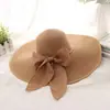 Sombrero de Paja Estilo Zhao Zhaoyi con Lazo, Sombrero de Playa de Ala Ancha, Sombrero de Paja de Verano, Sombrero de Protección Solar para Mujeres