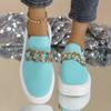 Zapatos Nuevos de Mujer de Gran Tamaño Transfronterizos Suela Gruesa Tejido Volador Transpirables de Caña Baja Zapatos de Mujer Transfronterizos Slip-On Zapatos Mocasines Perezosos Wish