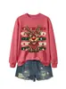Europeu eBay Amazon moda divertido moderno feminino rena coração óculos floco de neve caixa de presente moletom